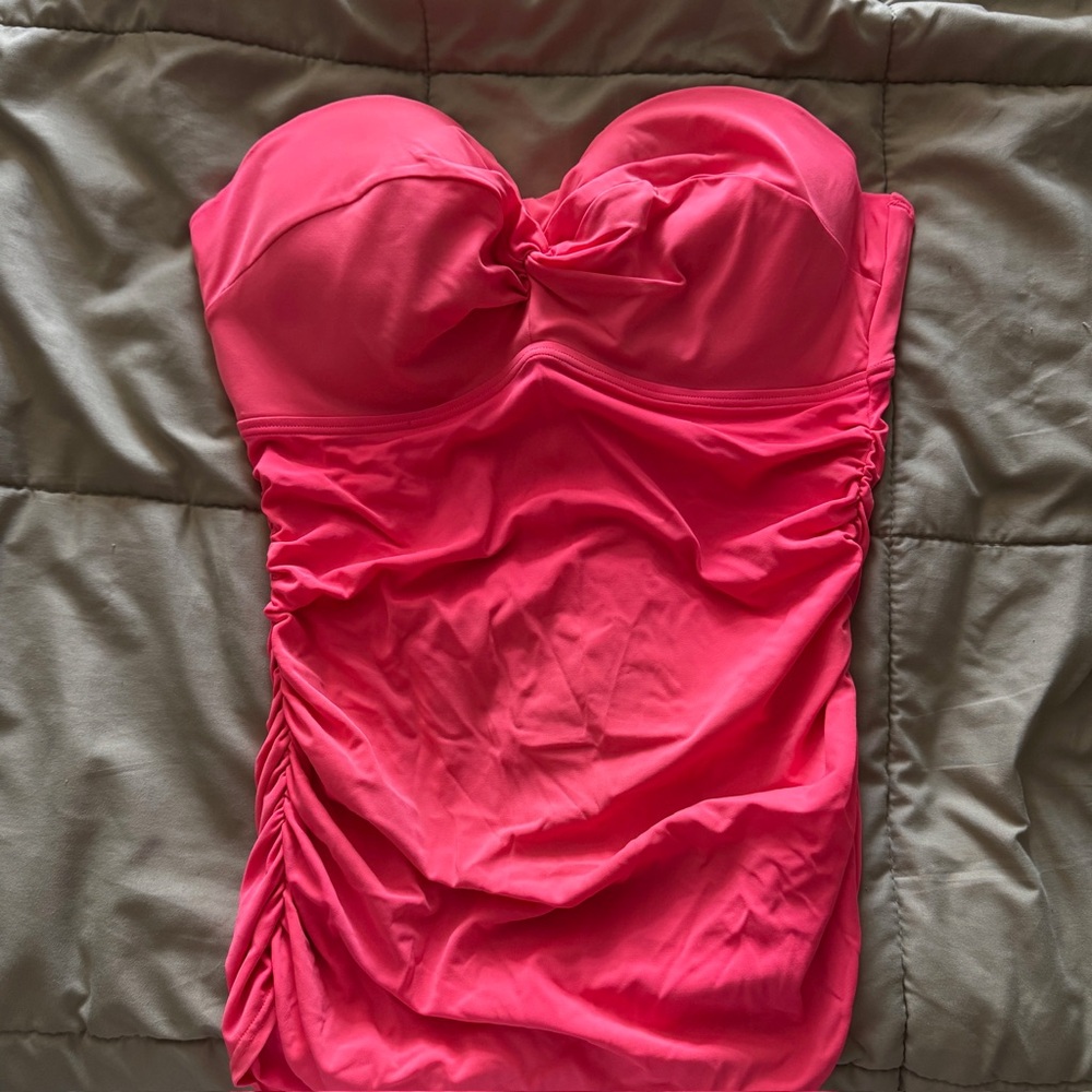 Strapless Hot Pink Swimsuit
